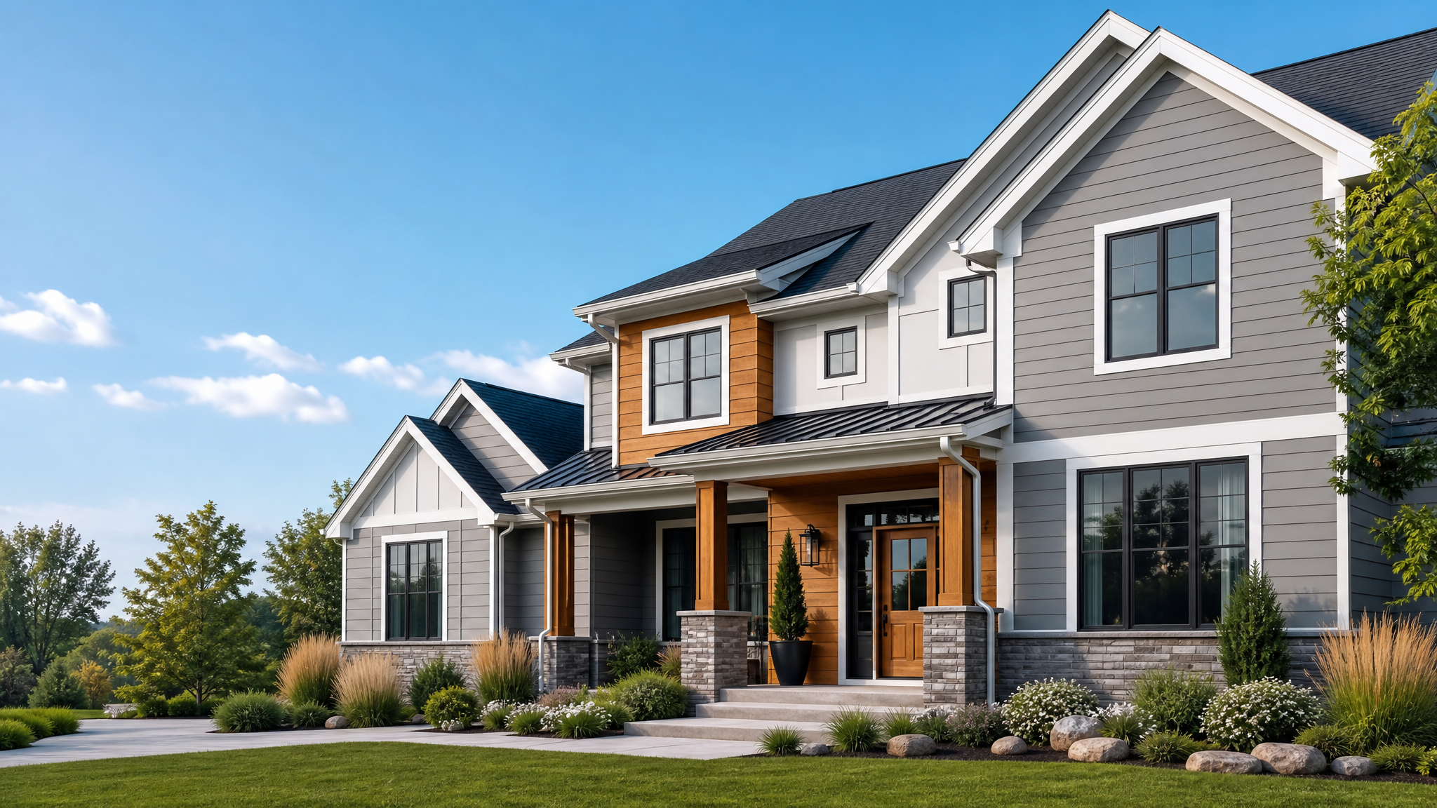 Modern home with premium siding